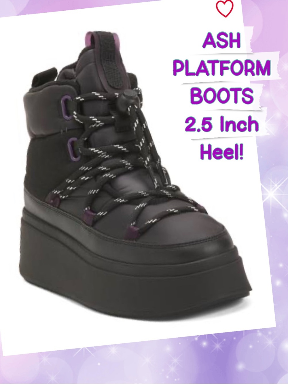 ASH, Size 9, PLATFORM, Designer, BOOTS, Black, Comfy, Cozy, On-Trend, NEW in BOX